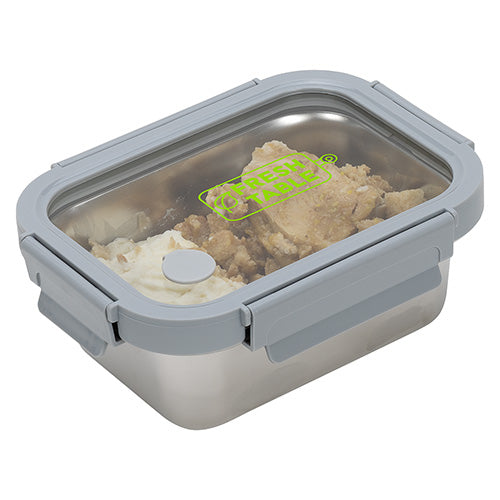 Microwaveable Stainless Steel Lunch Box with Vented Glass Lid