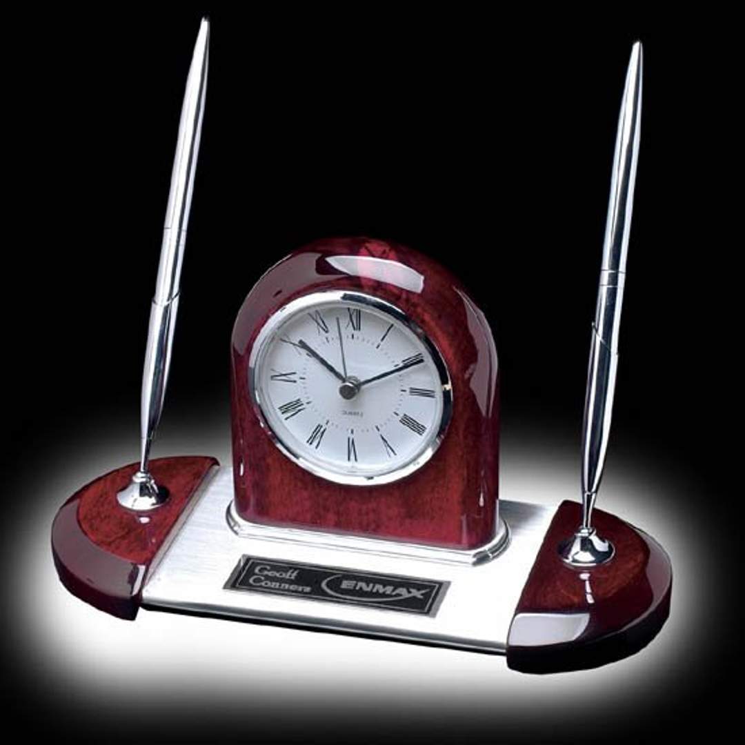 Alliston Clock/Pen Set - Chrome