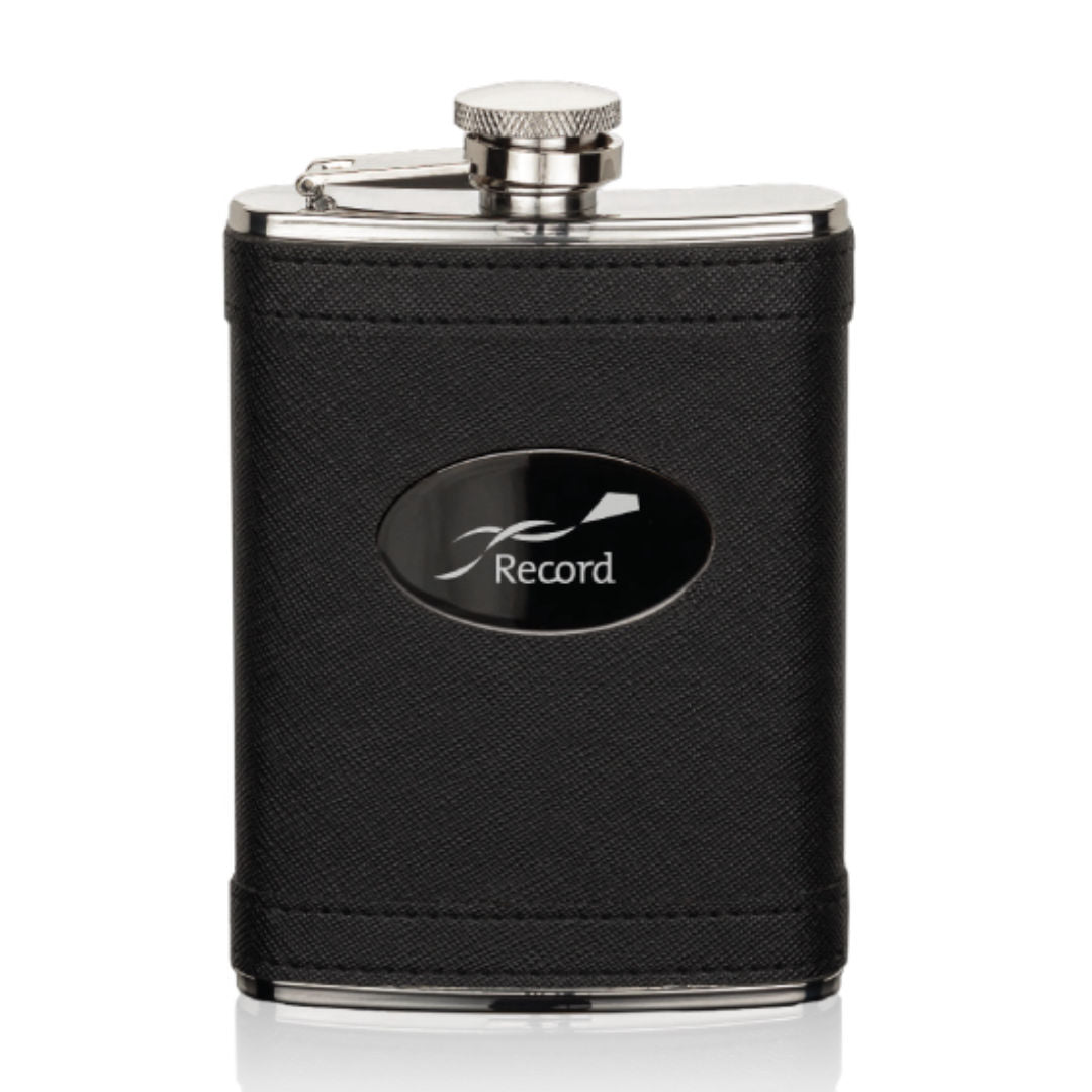 Hodge Hip Flask - Black/Black Nickel Plate