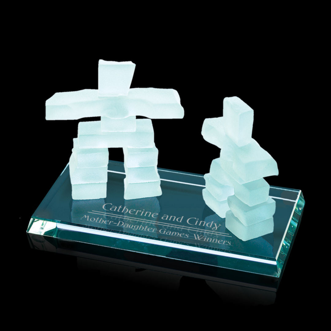 Mother & Daughter Award on Bevelled Jade Base