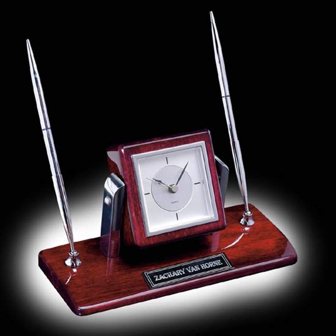 Eggleton Clock/Pen Set - Chrome
