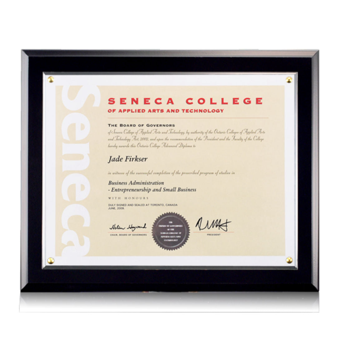 Walcourt Certificate Holder - Plexiglass
