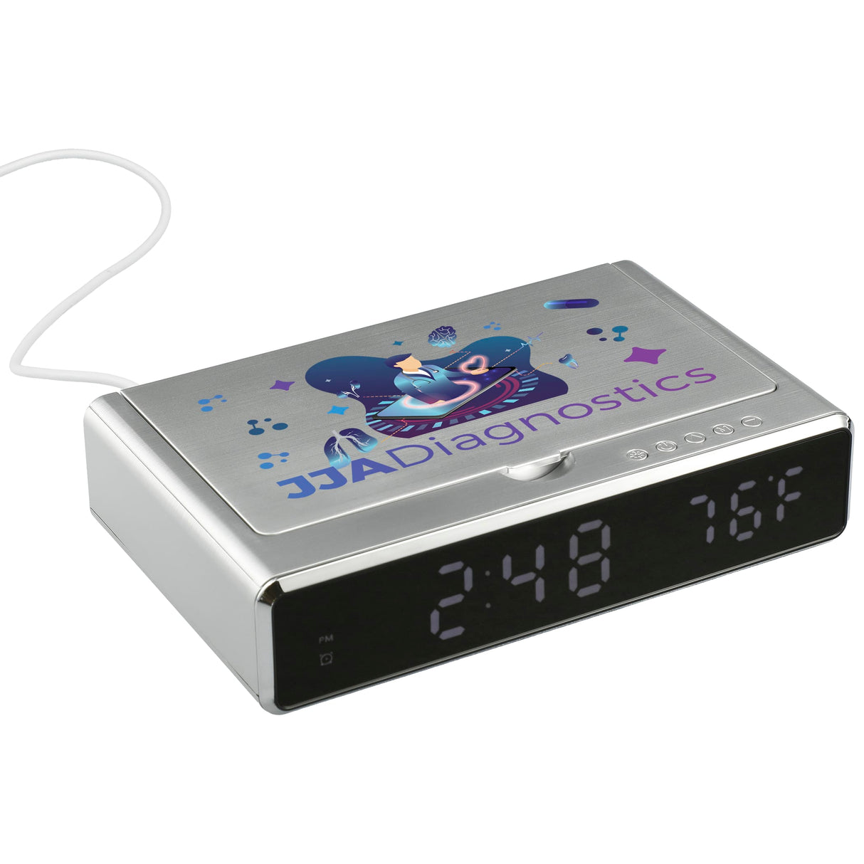 UV Sanitizer Desk Clock with Wireless Charging