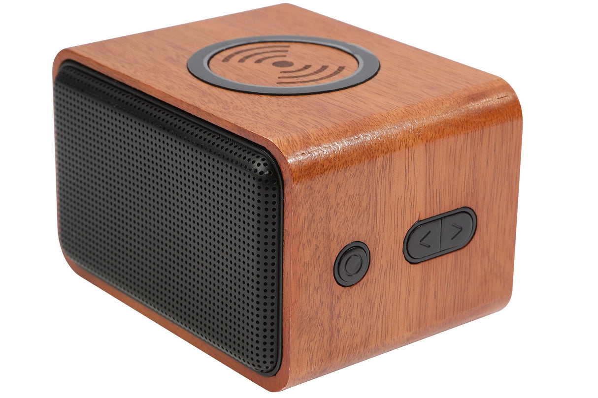 Wood Bluetooth Speaker with Wireless Charging Pad