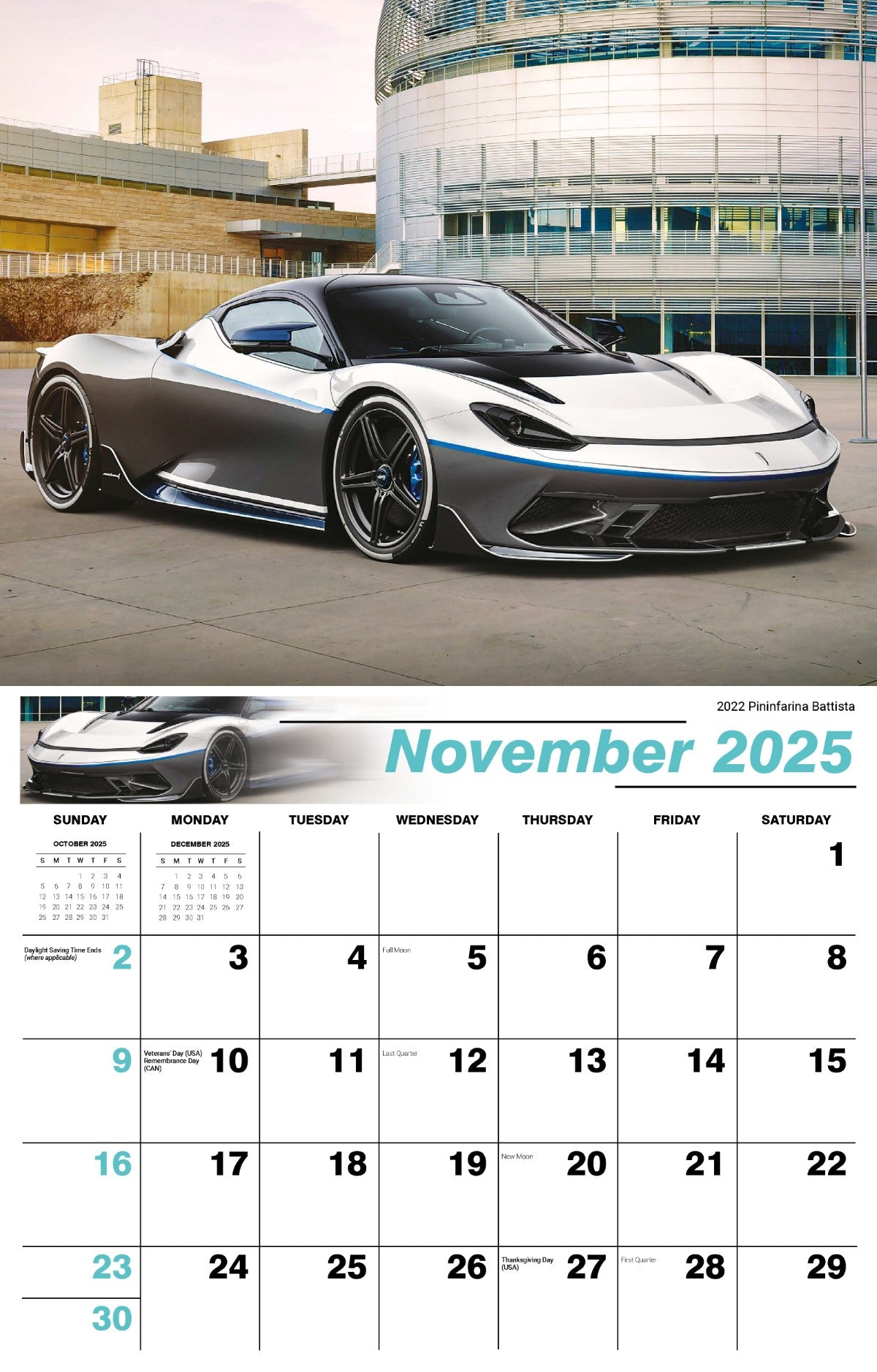 Galleria Wall Calendar 2025 Exotic Cars Eng.