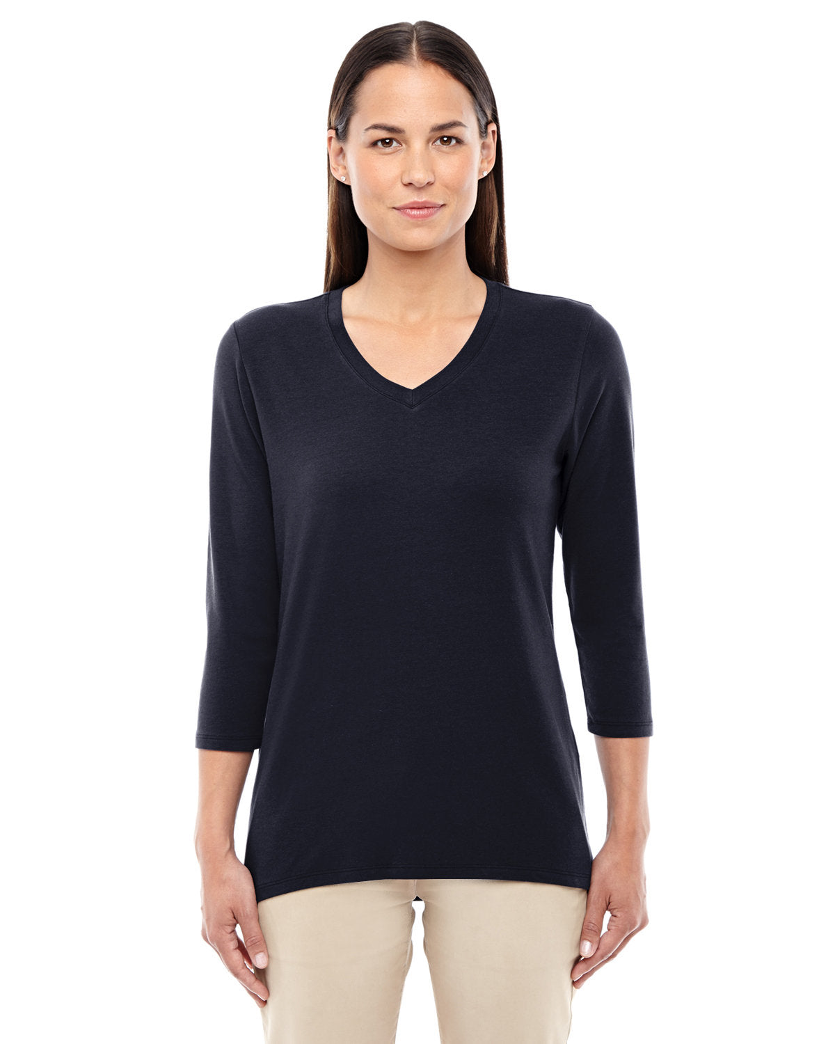 DEVON AND JONES Ladies' Perfect Fit? Bracelet-Length V-Neck Top