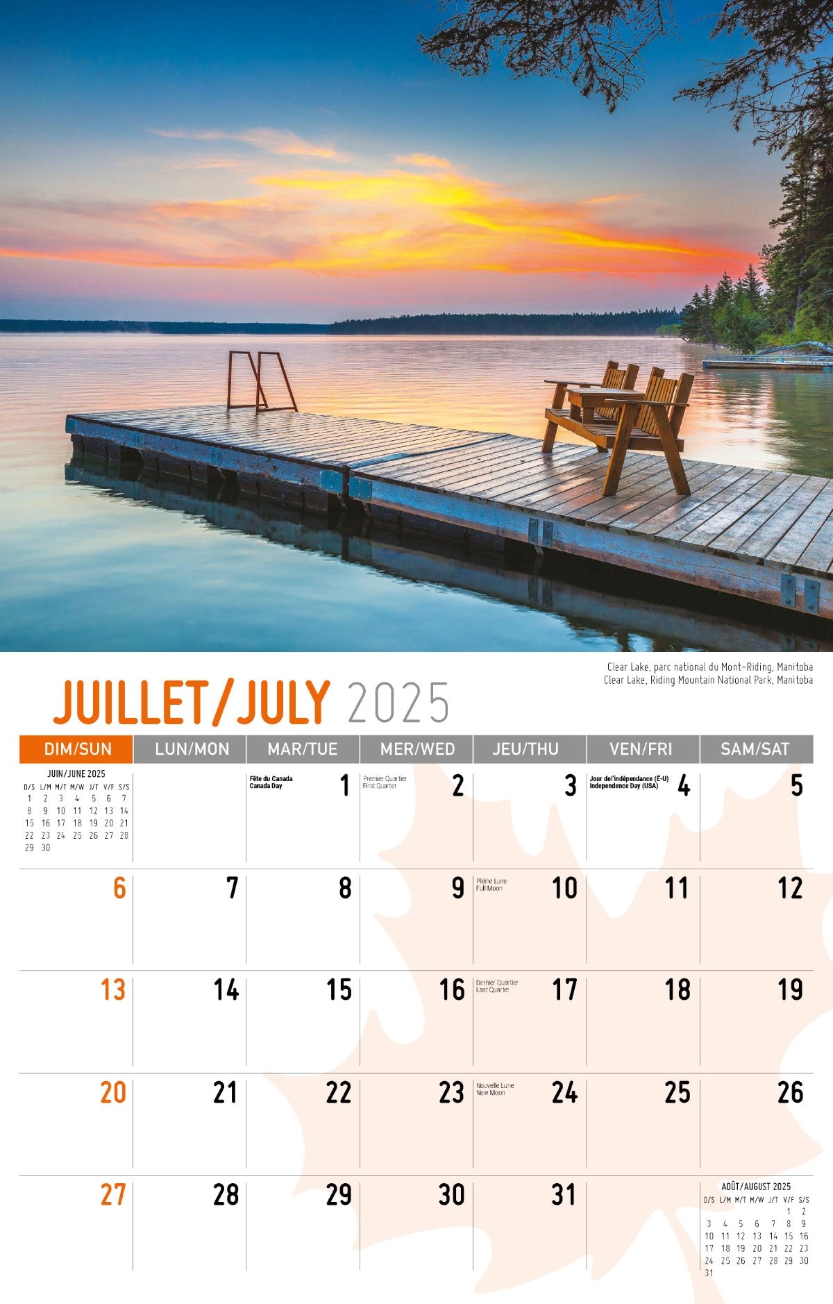Galleria Wall Calendar 2025 Scenes of Canada (English/French)