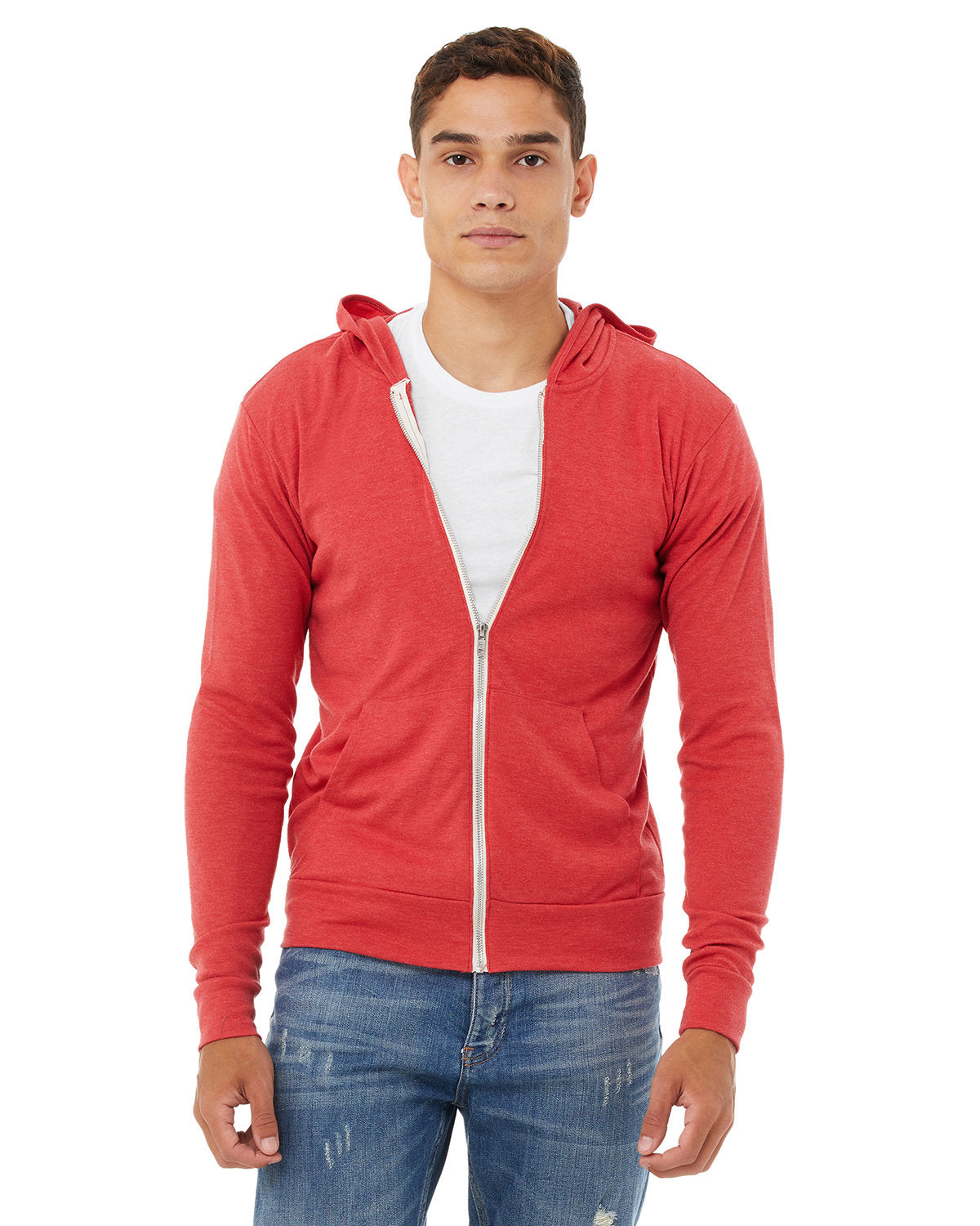 BELLA+CANVAS Unisex Triblend Full-Zip Lightweight Hoodie