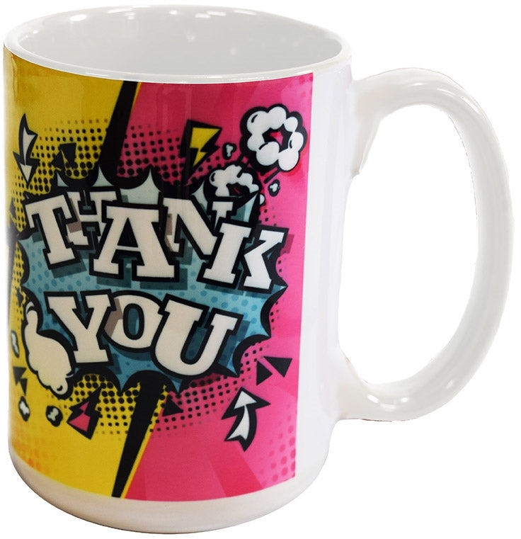 The Full Hinton 14oz white Sublimation mug in Ripple brown Gift box