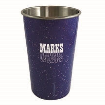 Festival 17oz stainless steel cup blue w/white specs