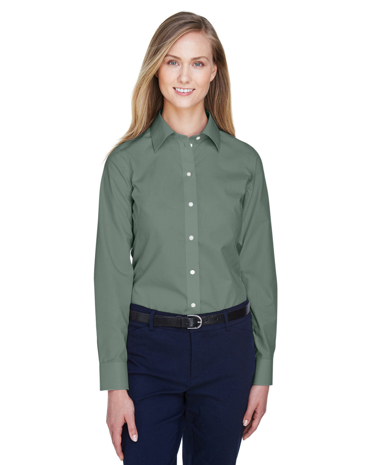 Devon and Jones Ladies' Crown Collection® Solid Broadcloth Woven Shirt