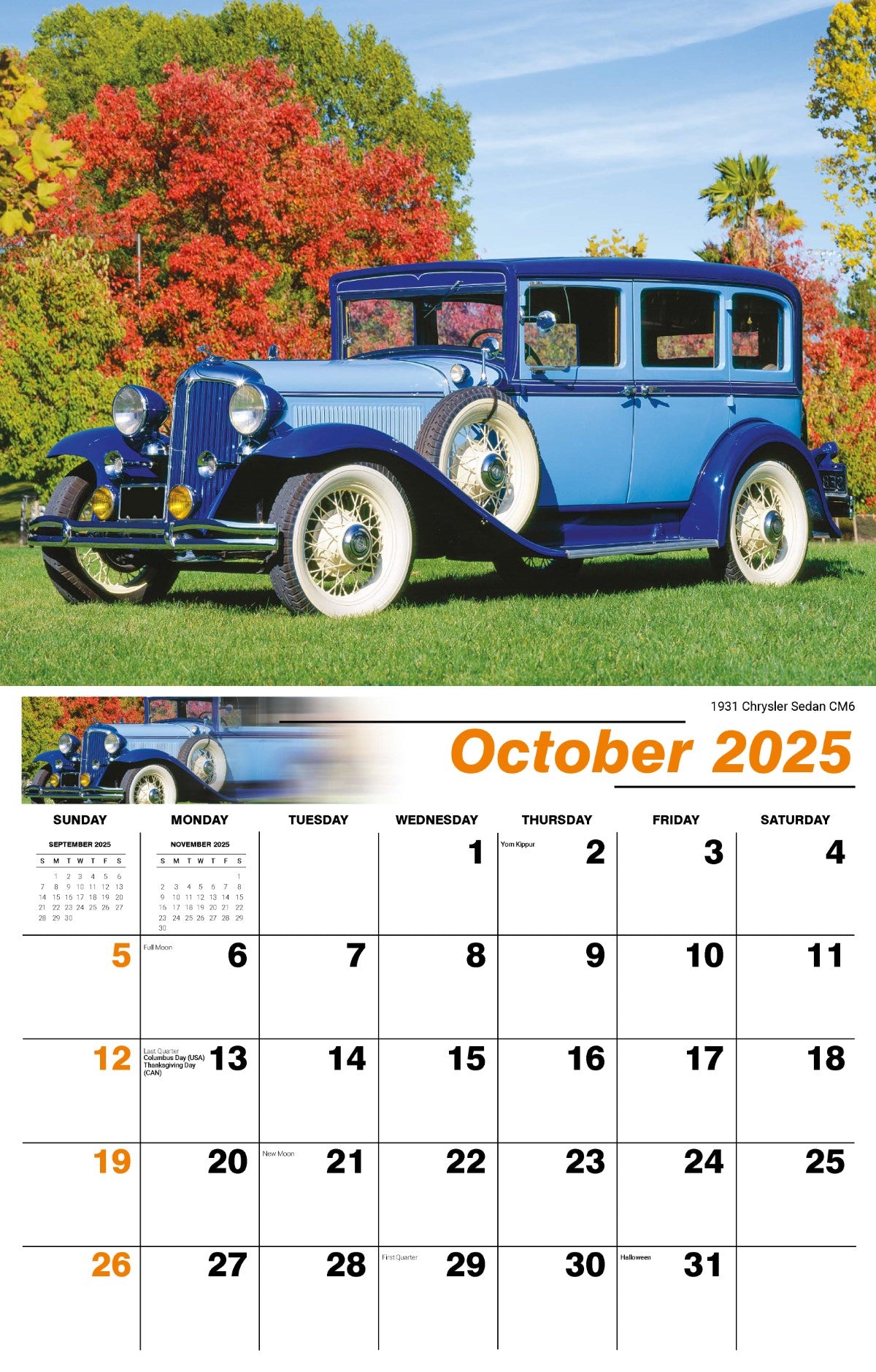 Galleria Wall Calendar 2025 Classic Cars