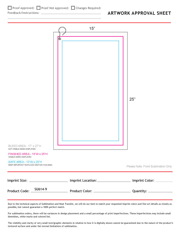 Colored Microfiber Dri-Lite Terry Golf Towel, Finished size 15x25, Nofold Grommet & Hook, Sublimated