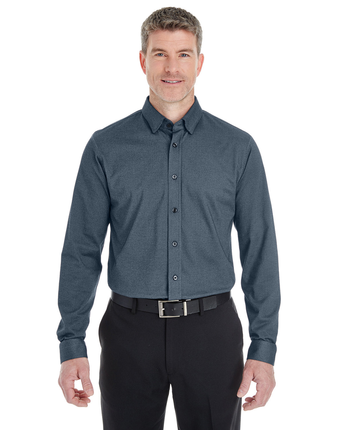 DEVON AND JONES Men's Central Cotton Blend Mélange Button-Down