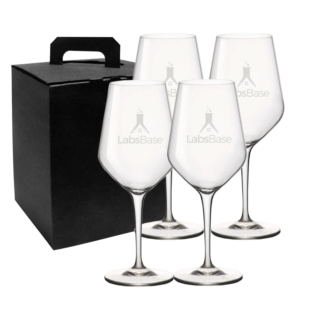 ~ Bormioli Rocco Electra White 15oz stemmed crystal wine glass S/4 in a Noir gift box