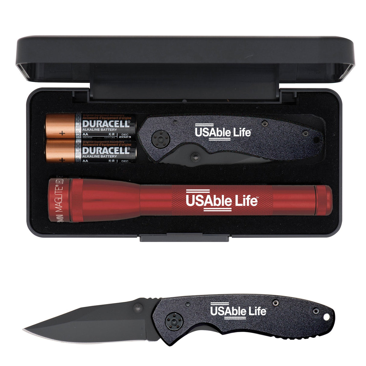 LED Mini Maglite® With Warhawk Pocket Knife
