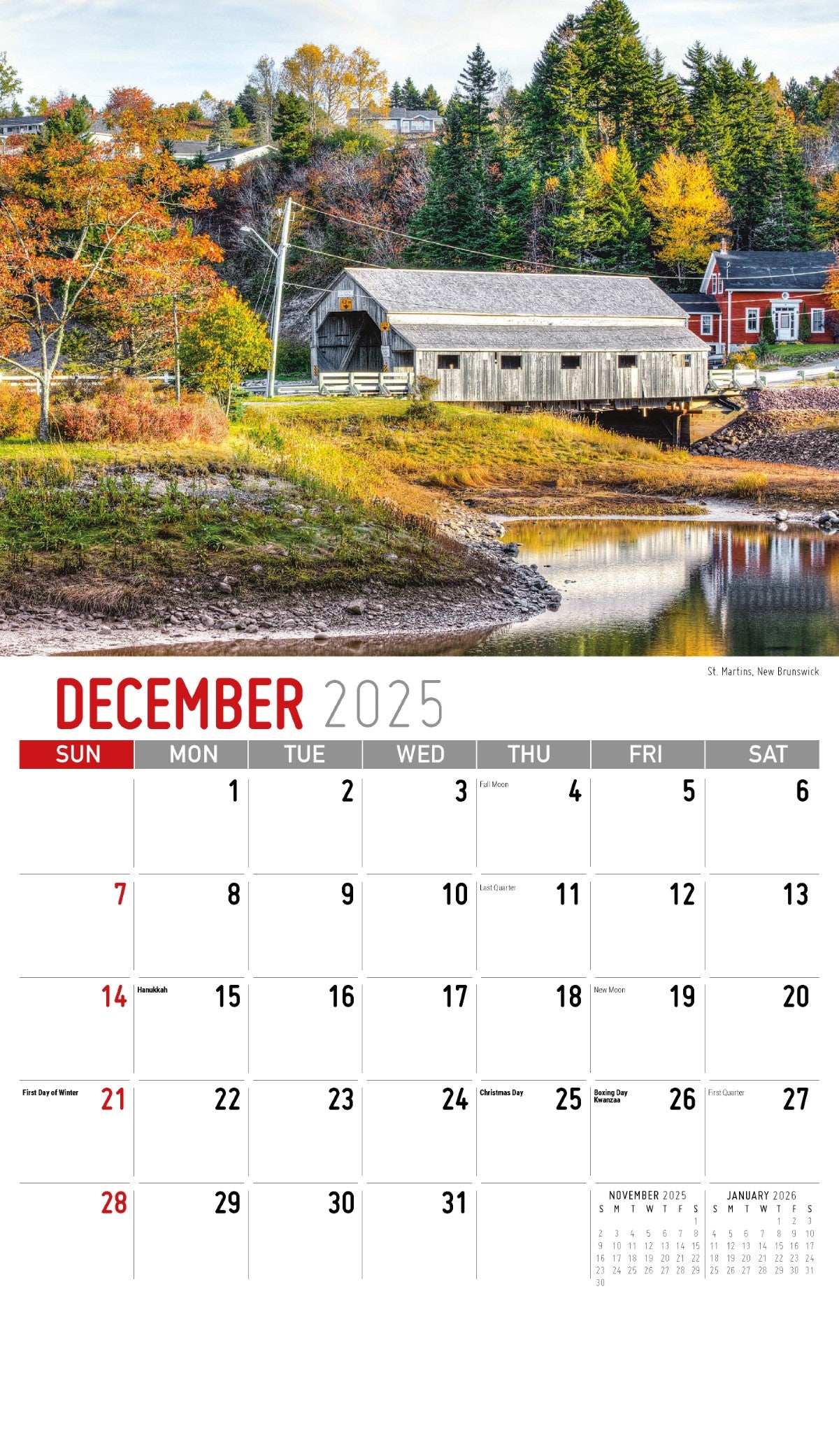 Galleria Wall Calendar 2025 Scenes of Atlantic Canada