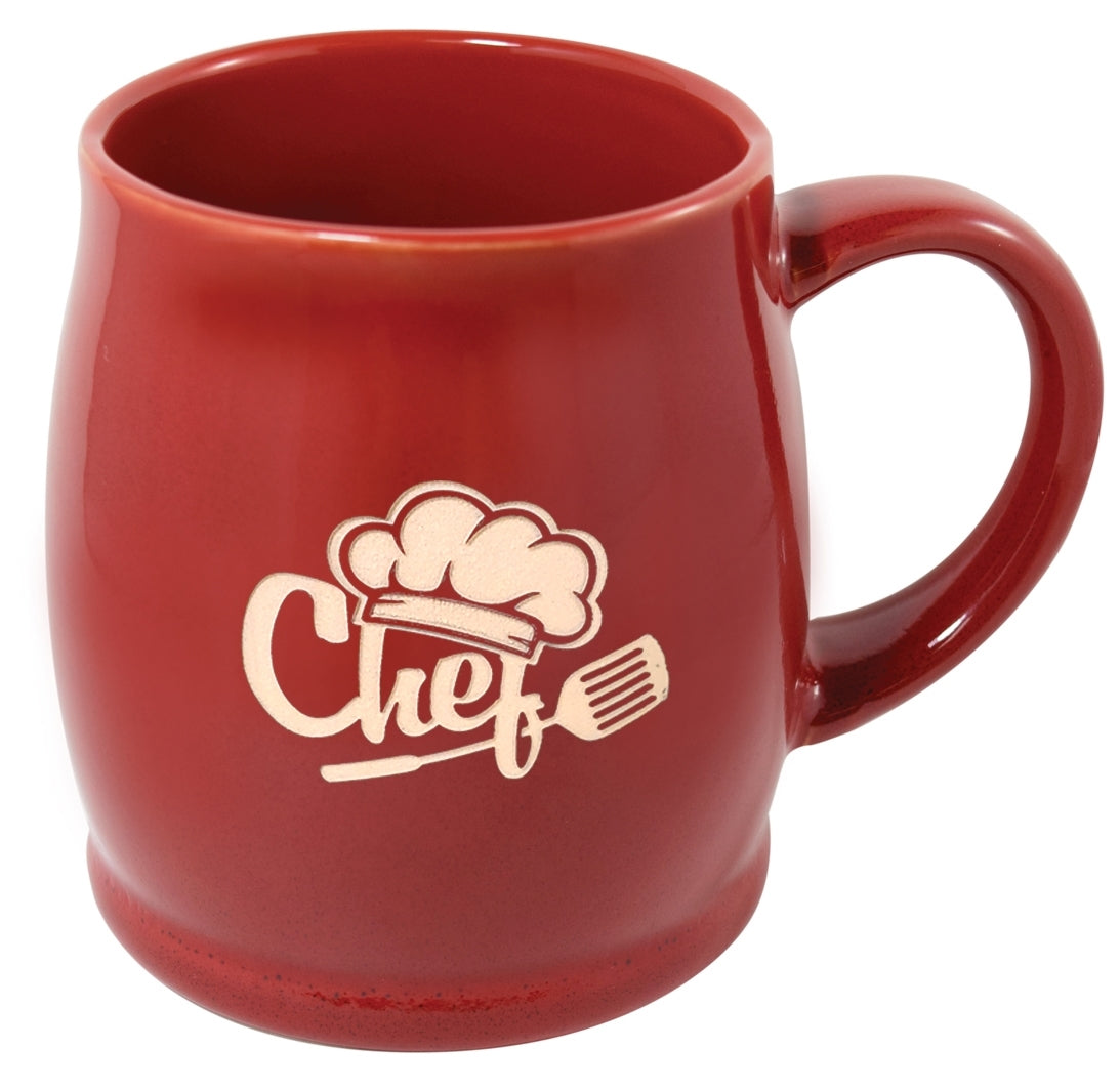 Umea 16oz reactive red mug in Ripple gift box - Etched