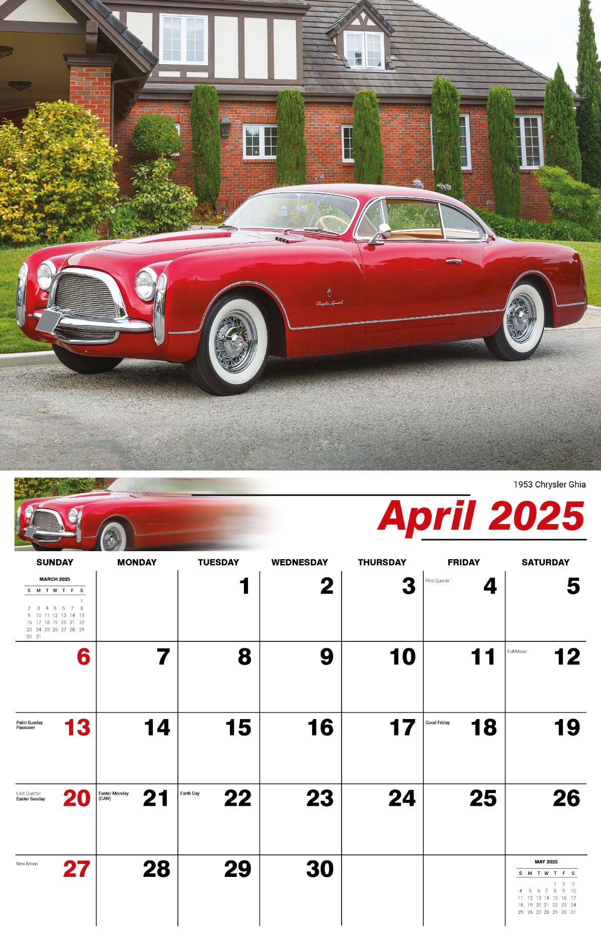 Galleria Wall Calendar 2025 Classic Cars