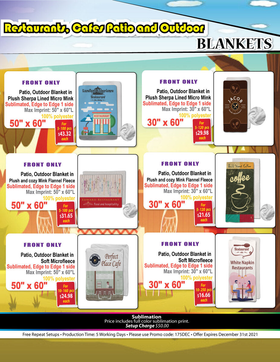 Patio, Outdoor Blanket in soft Microfleece, 30x60, Lap Blanket