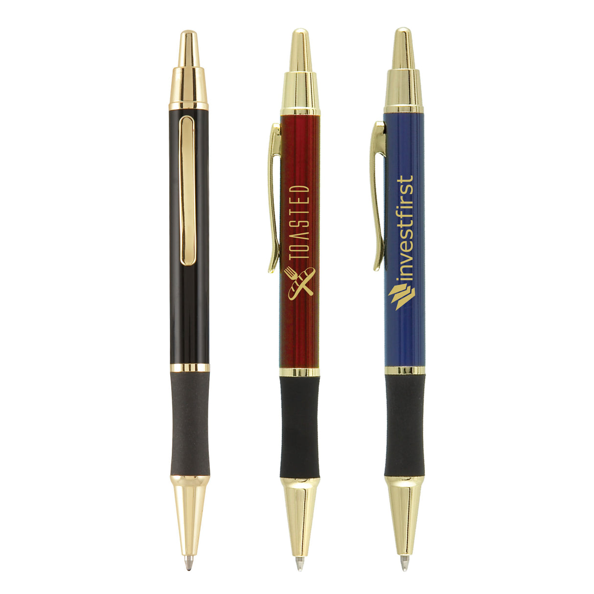 Matrix Grip Pen w/ Gold Top & Accents - LaserMax - Metal Pen