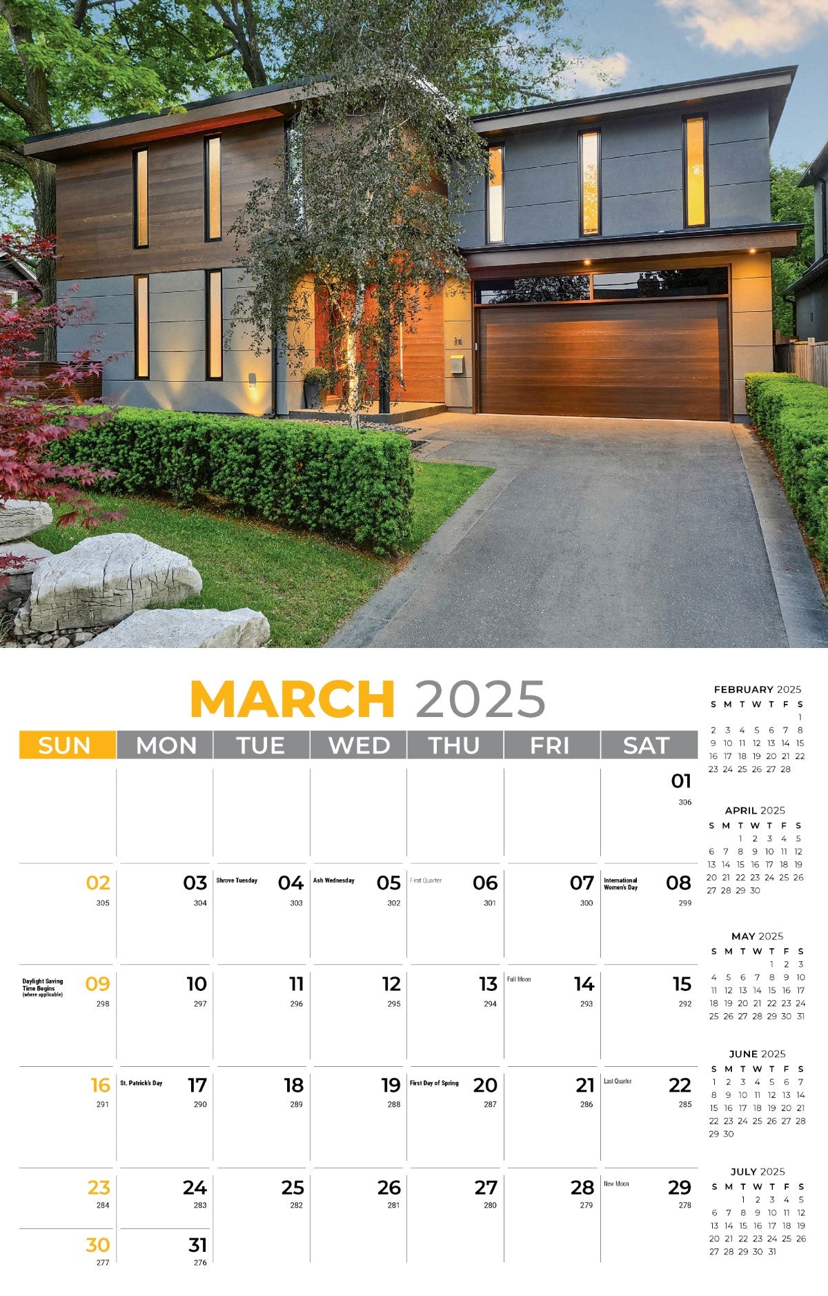 Galleria Wall Calendar 2025 Homes