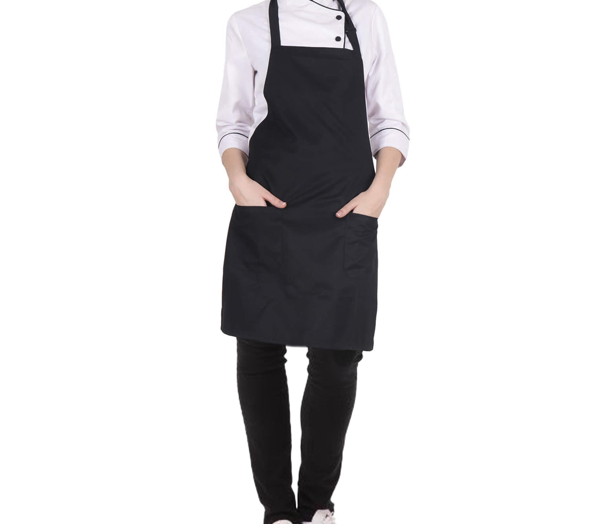 Bib Apron with adjustable neck strap and 3 pockets