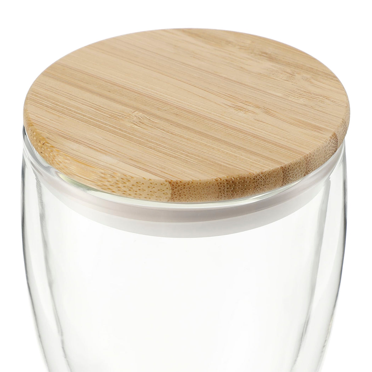 FSC 100% Bamboo lid 12oz Easton Glass Cup