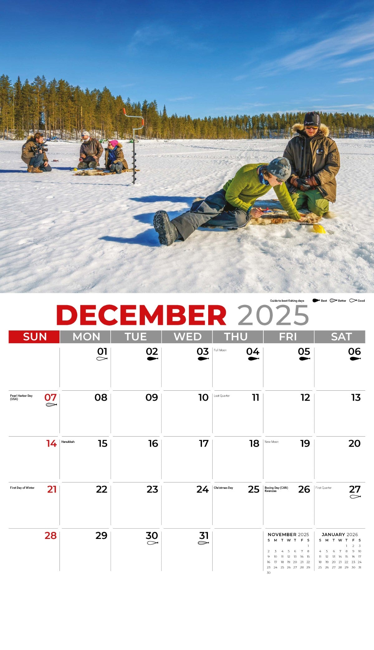 Galleria Wall Calendar 2025 Fishing and Hunting