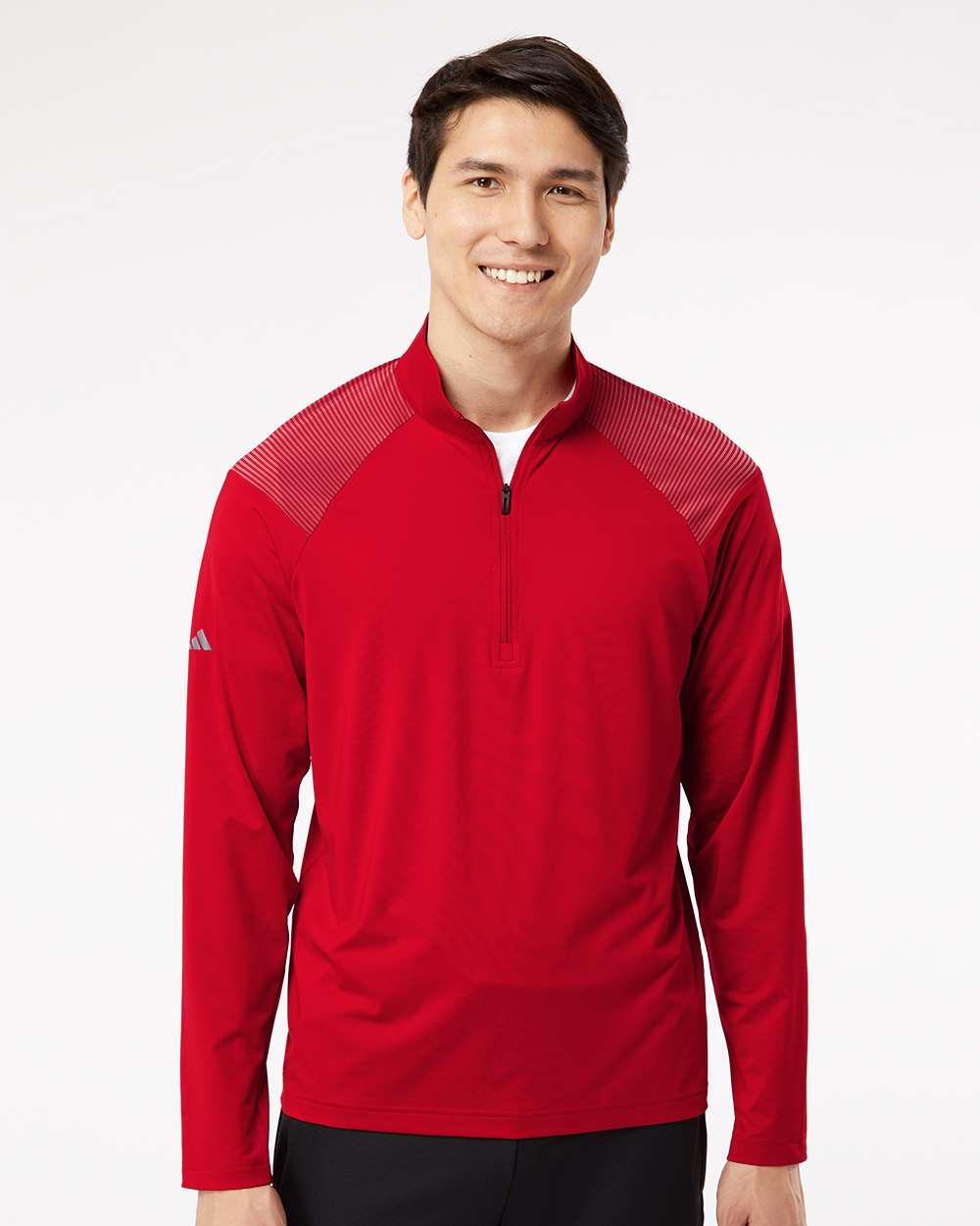 Adidas® Shoulder Stripe Quarter Zip Pullover