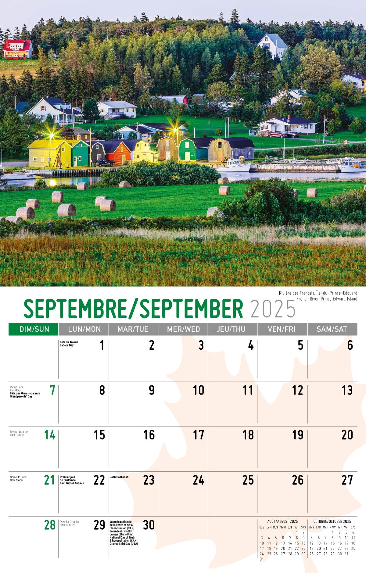 Galleria Wall Calendar 2025 Scenes of Canada (English/French)