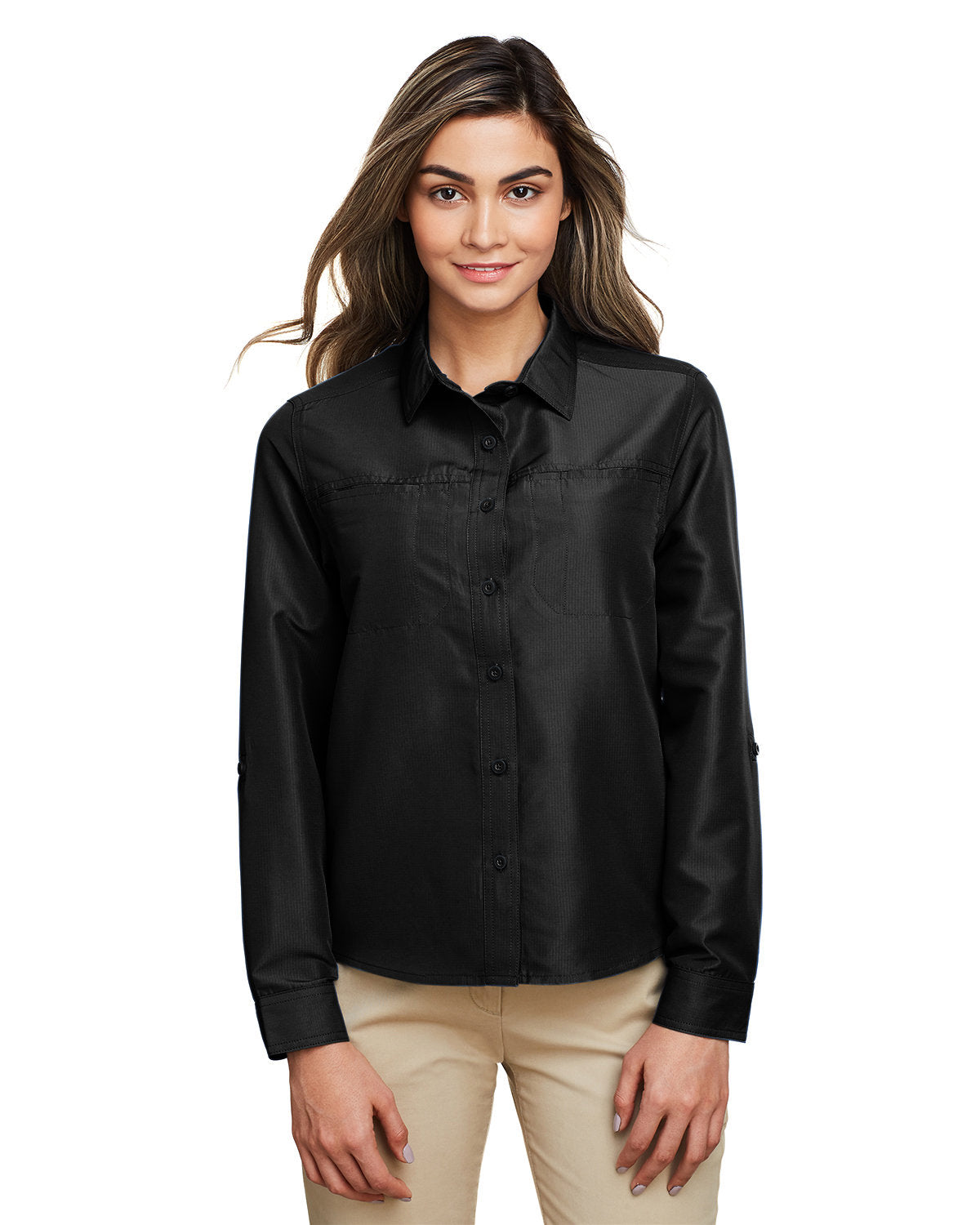 Harriton Ladies' Key West Long-Sleeve Performance Staff Shirt