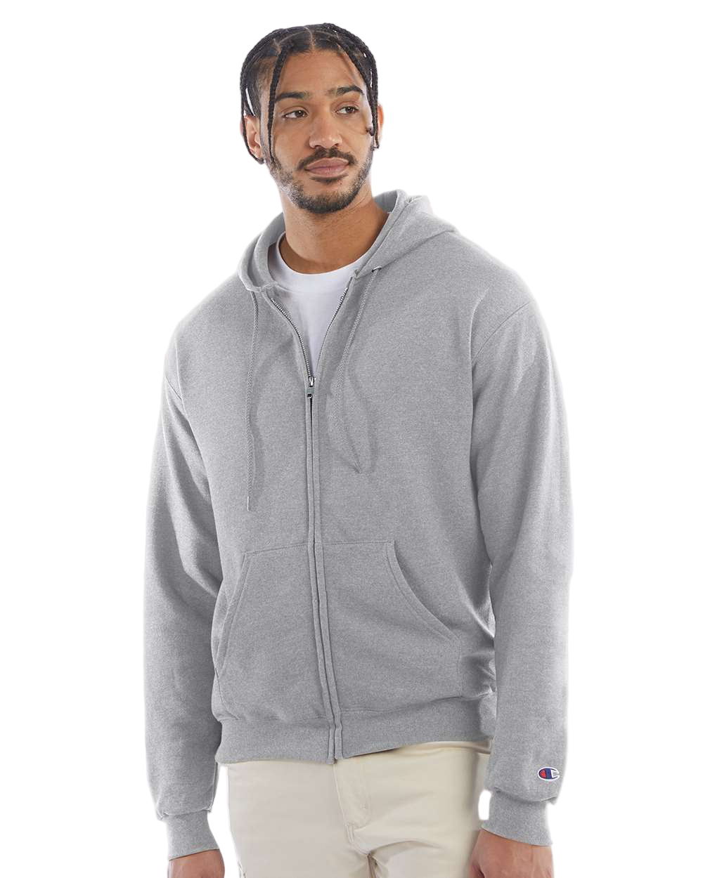 000114 Champion Powerblend Full-Zip Hooded Sweatshirt