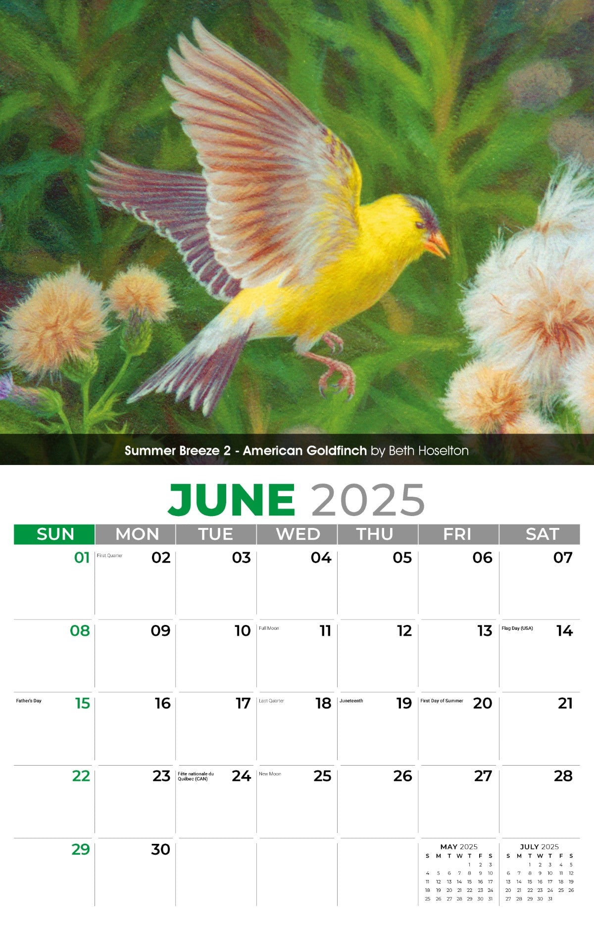 Galleria Wall Calendar 2025 Garden Birds