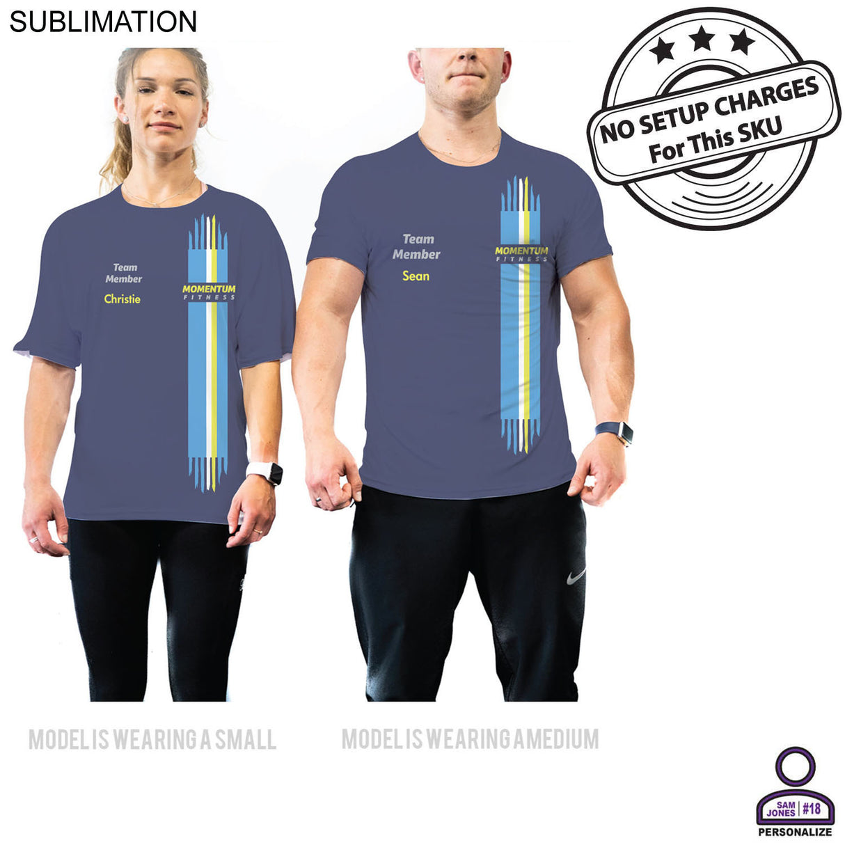 Personalized Sublimated Performance Uniform T-Shirt, Unisex, NO SETUP CHARGE