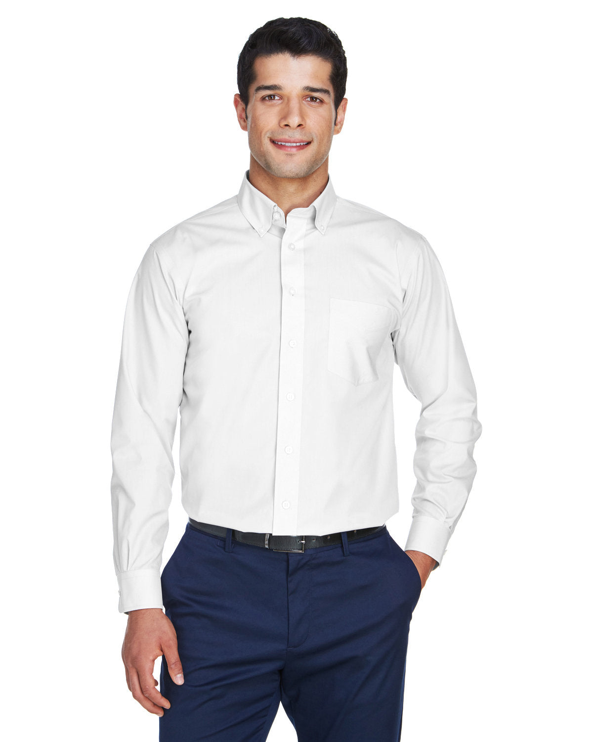 000162 Devon and Jones Men's Crown Collection® Solid Broadcloth Woven Shirt