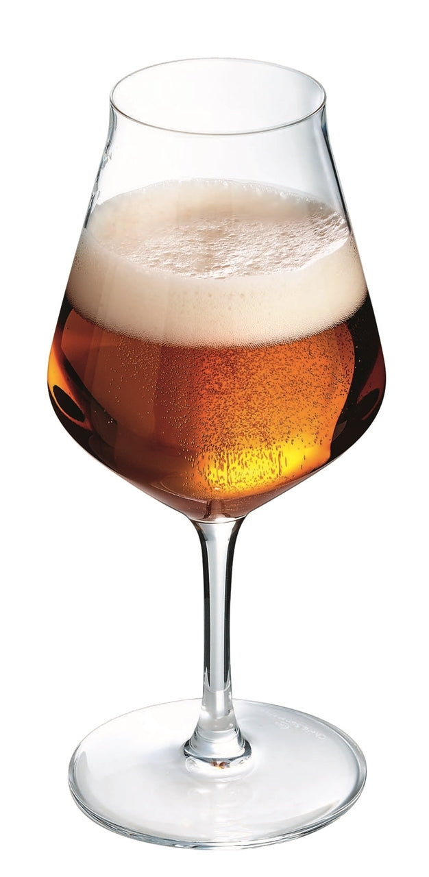 Hugo 14oz clear stemmed craft beer glass