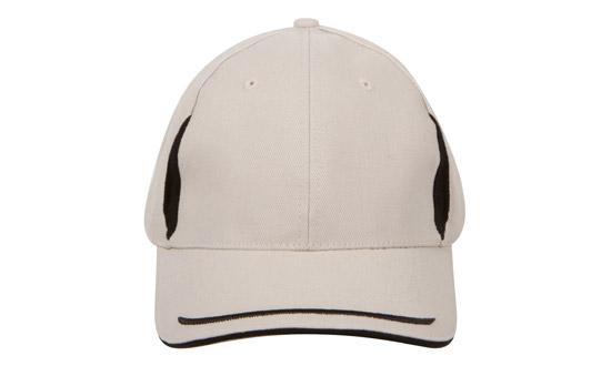 Brushed Heavy Cotton Cap w/Crown Inserts Peak Trim & Sandwich