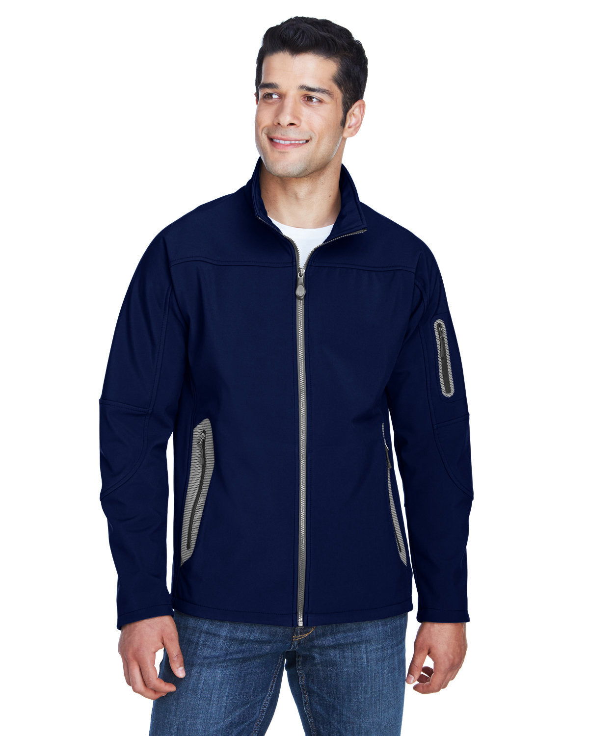 NORTH END Men's Three-Layer Fleece Bonded Soft Shell Technical Jacket