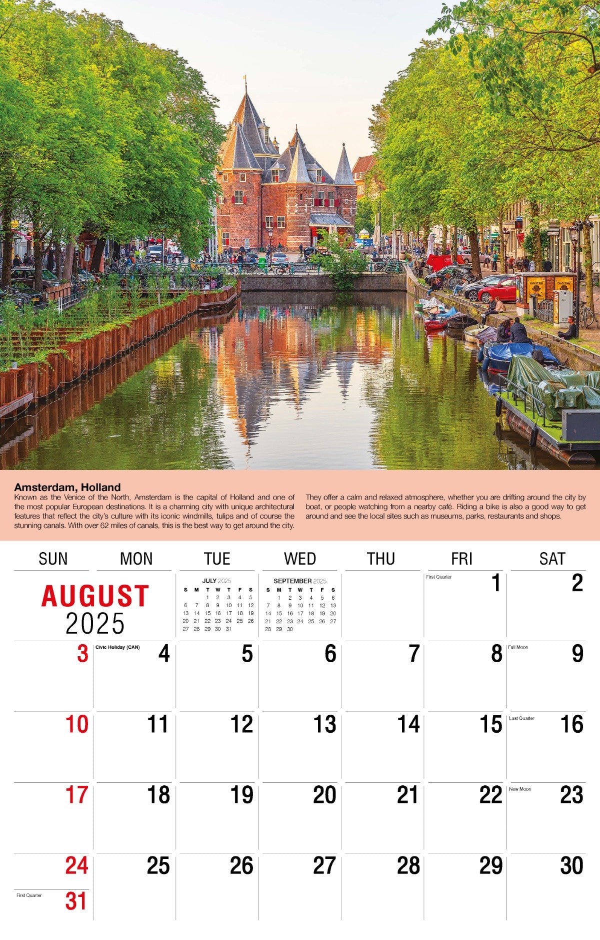 Galleria Wall Calendar 2025 World Travel