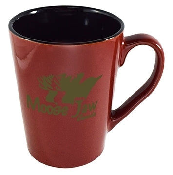 Dublin 15oz 2tone burgundy/black mug in Ripple brown Gift box