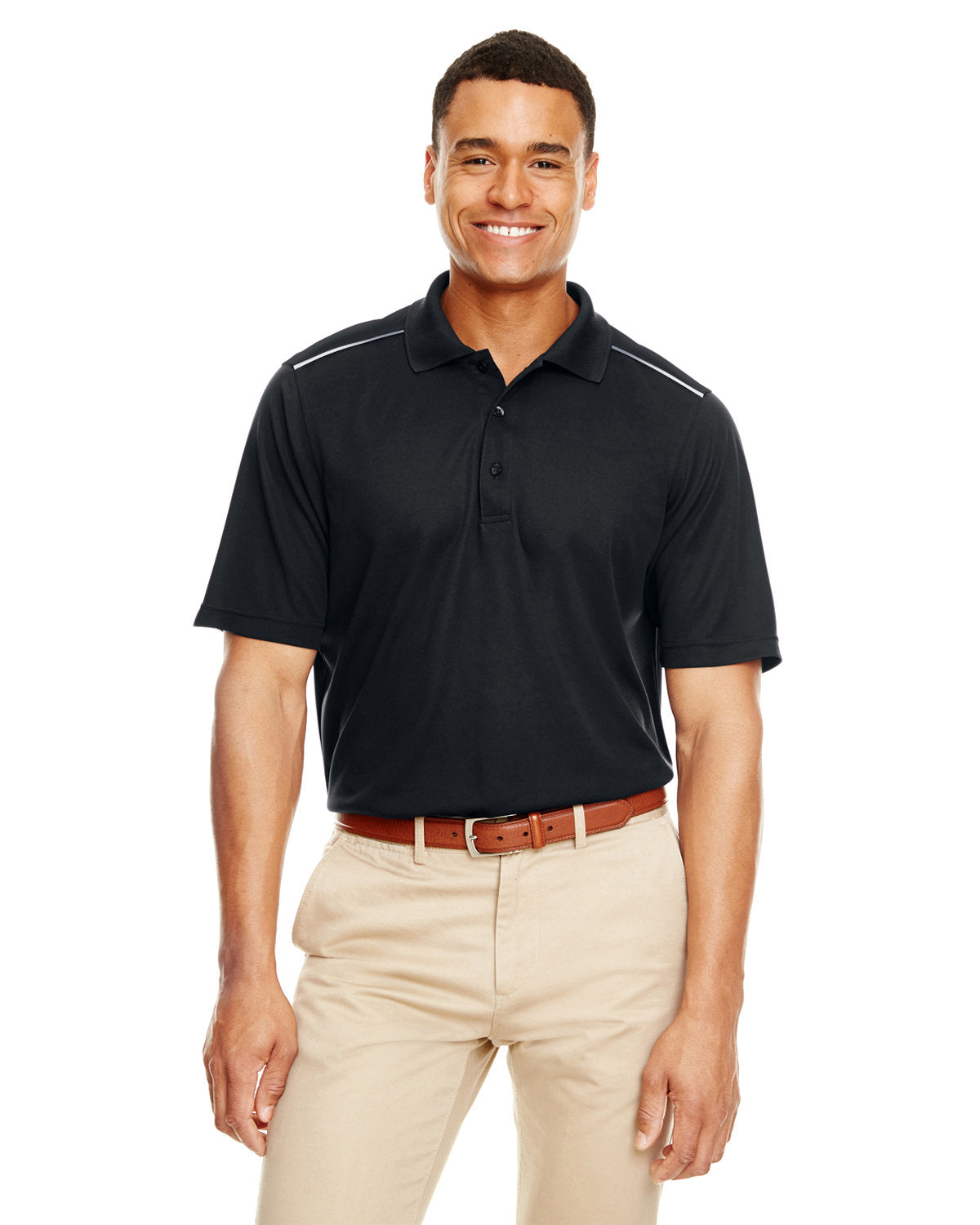 CORE 365 Men's Radiant Performance Piqué Polo with Reflective Piping