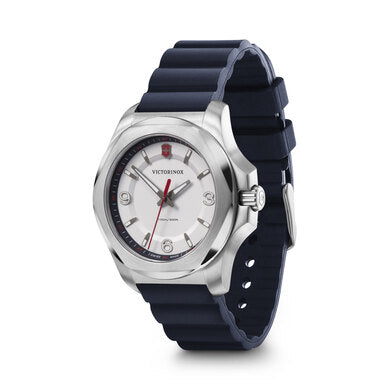 I.N.O.X. V White Dial Watch w/Blue Rubber Strap