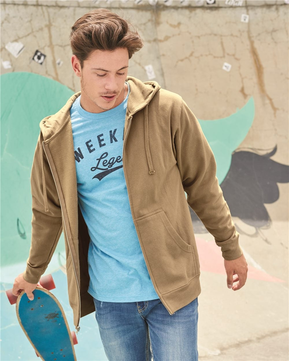 Independent Trading Co. Midweight Full-Zip Hooded Sweatshirt