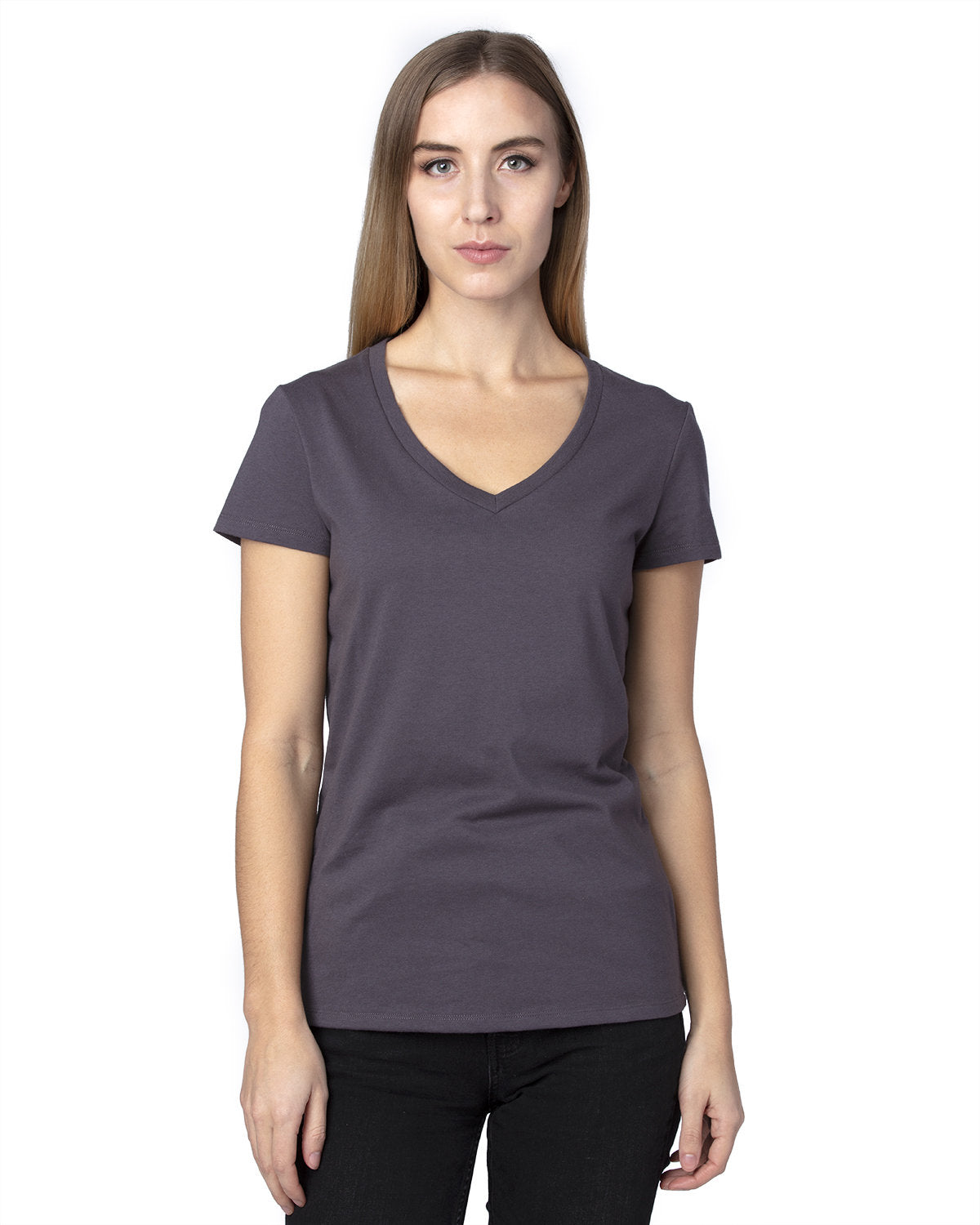 000245 THREADFAST Ladies' Ultimate CVC V-Neck T-Shirt