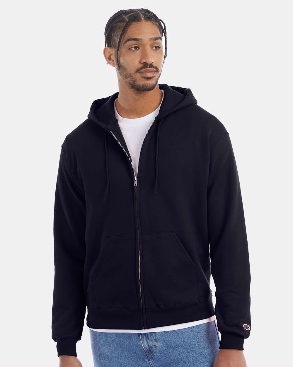 000114 Champion Powerblend Full-Zip Hooded Sweatshirt