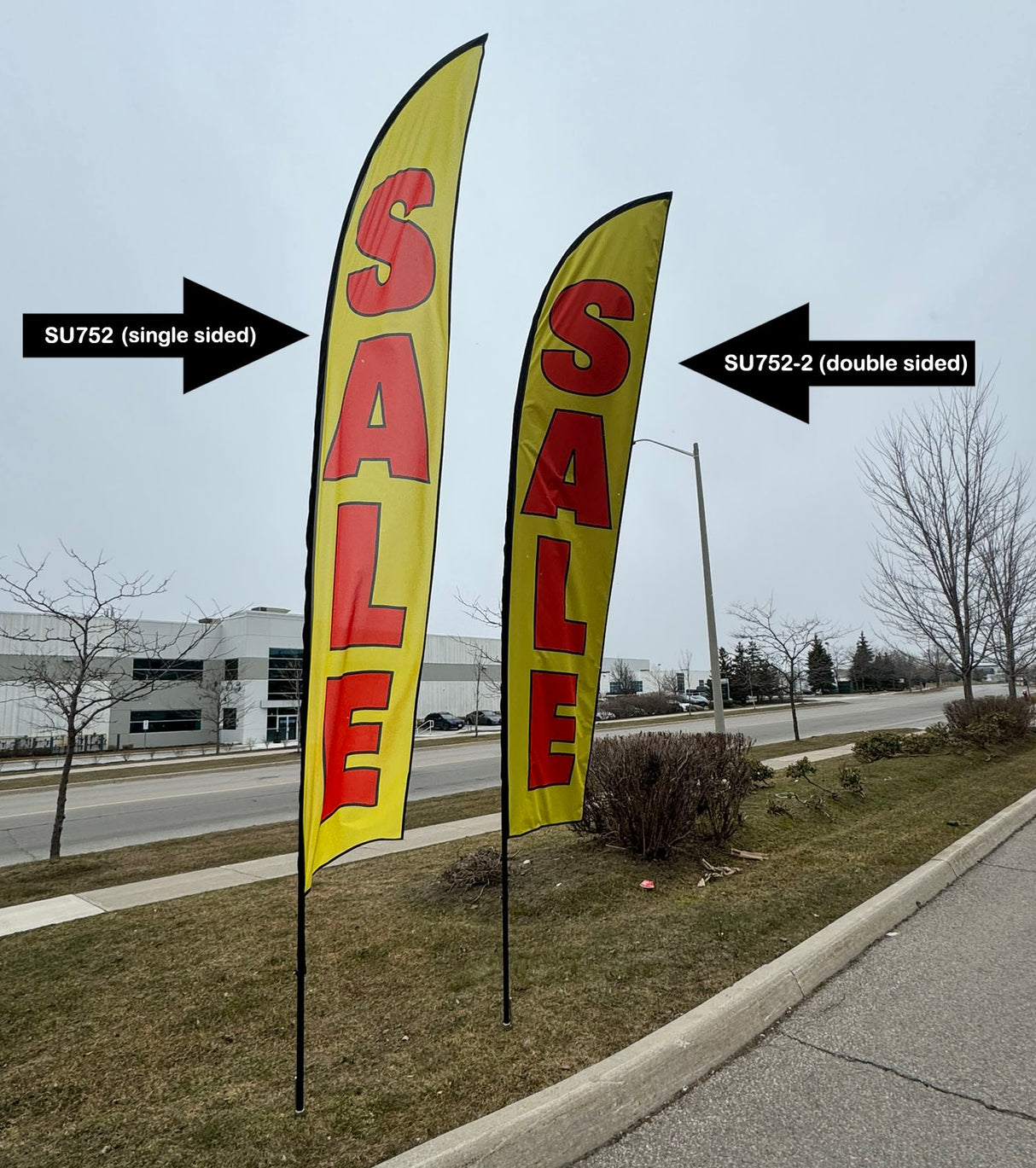 15' Large Feather Flag Kit, Full Color Graphics Double Sided, Outdoor Spike base and Bag Included