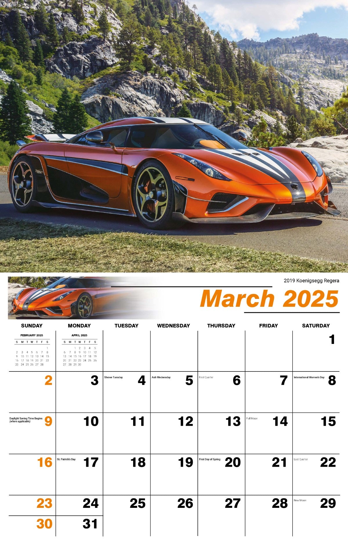 Galleria Wall Calendar 2025 Exotic Cars Eng.