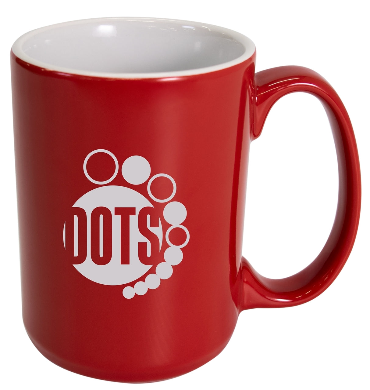 Hanna 14oz 2tone red/white mug in Ripple gift box