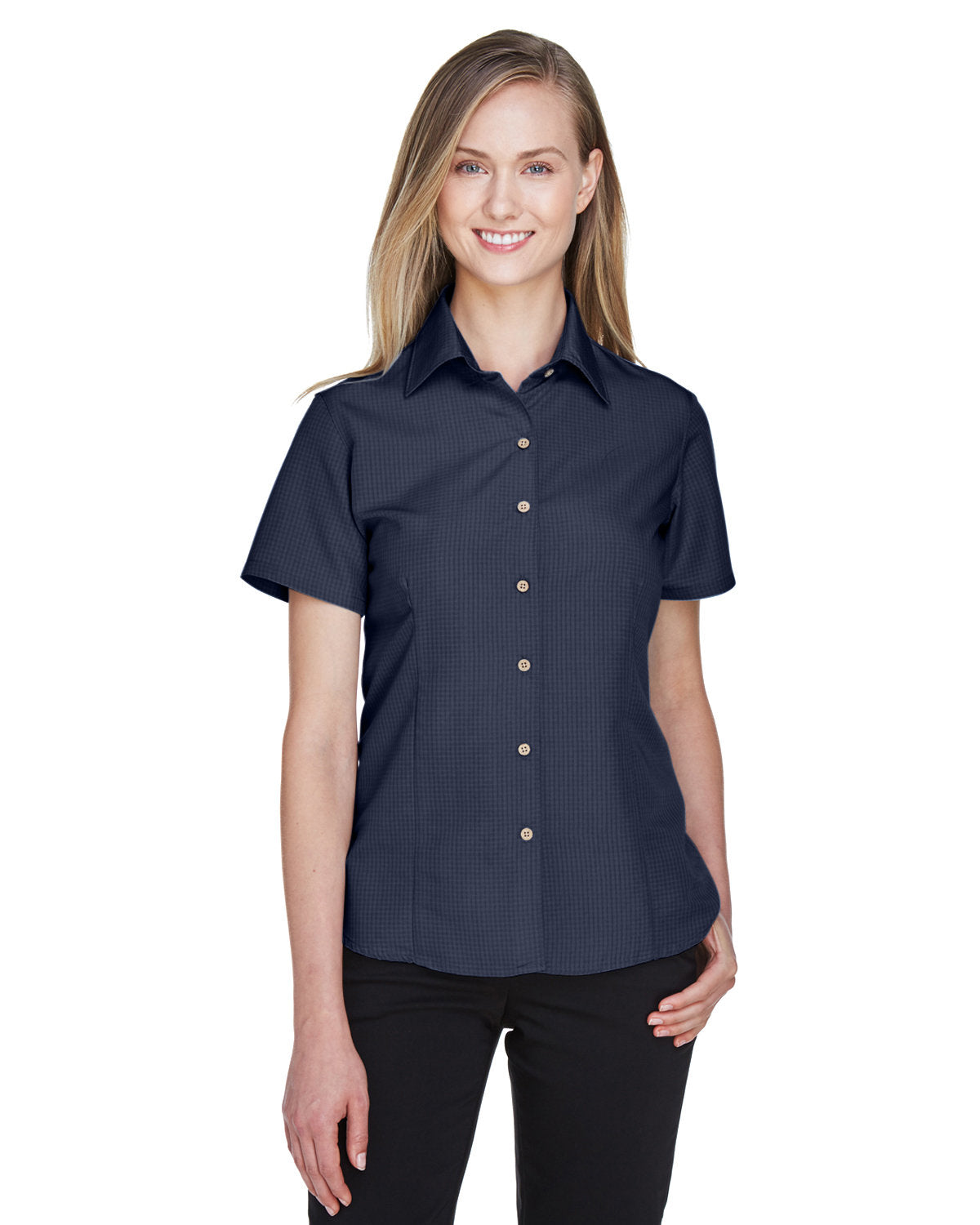Harriton Ladies' Barbados Textured Camp Shirt